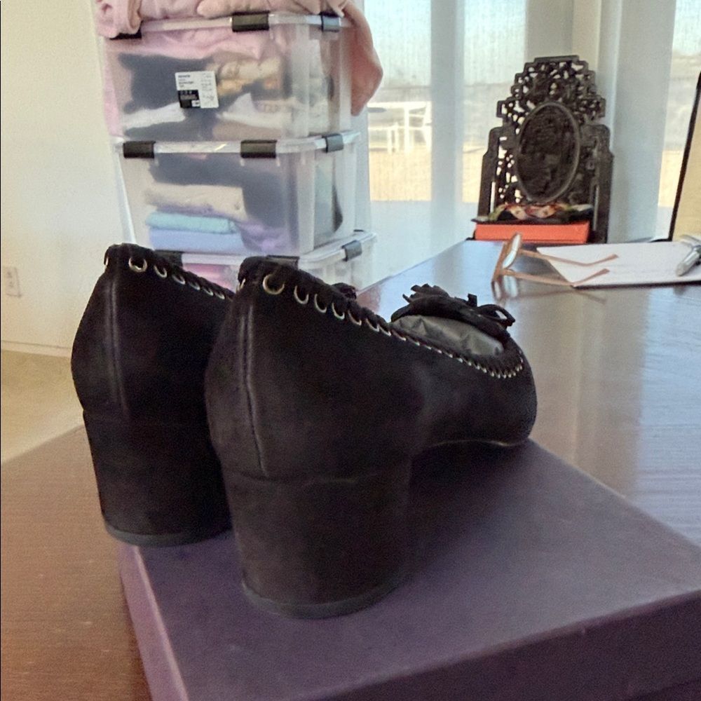 Prada Black Suede Tassel Loafers 38 - Picture 6 of 7